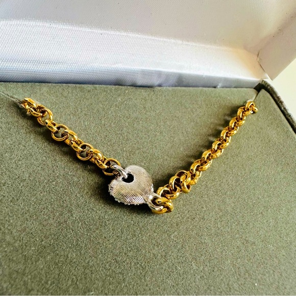 NIB VTG Nolan Miller Glamour Collection Gold Bracelet with Crystal Heart - Picture 5 of 5